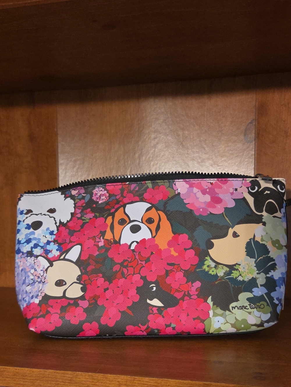 Marc Tetro Pink Floral Dog-Print Small Pets Pouch